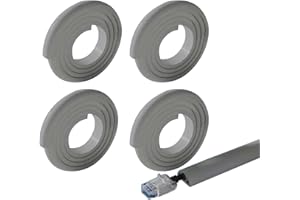 Xafrstyu Cable Trunking Kit, Electrical Cable Trunking with Self Adhesive, Trunking for TV Cables, Decorative Self-Adhesive Cable Cover (4M,Grey)