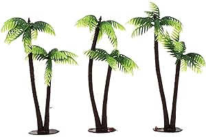 FOMIYES Miniature Palm Tree Fish Tank Plants 3Pcs Aquarium Plants Aquarium Decoration Micro Landscape Plant Moss Landscape Ornament for Fish Tank Aquarium Fairy Gardens Palm Trees Miniature