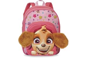Fabrizio Patrol plecak przedszkolny dla dziewczynek w wieku 3-6 lat z Skye i wystającymi pluszowymi uszami, torba do przedszkola i przedszkola, 31 cm x 24 cm x 13 cm, 8 l, różowy, rozmiar uniwersalny,