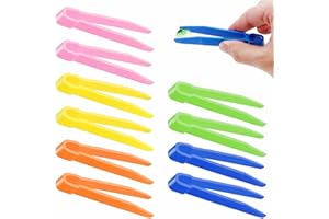 FYHJNC 10 PCS Kids Craft Tweezers, Colorful Plastic Flat Headed for Beads DIY Craft, Fine Motion Training, Scientific Experiment - Kids Plastic