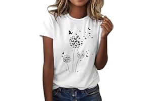 NQYIOS Sexy Tops for Women, Sunflower Printed T Shirt for Women Casual Graphic Short Sleeve Tee Tops Crew Neck Slim Shirts Tee Blouse Extra Long Tee Shirts for Women Women's Vests