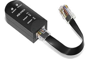 VCELINK PoE Tester with Testing Cable, Power Over Ethernet Status Detector for Mid Span or End Span Detection, PoE TEST-CE-EMC, RoHS 2.0 Certified, 1 Pack