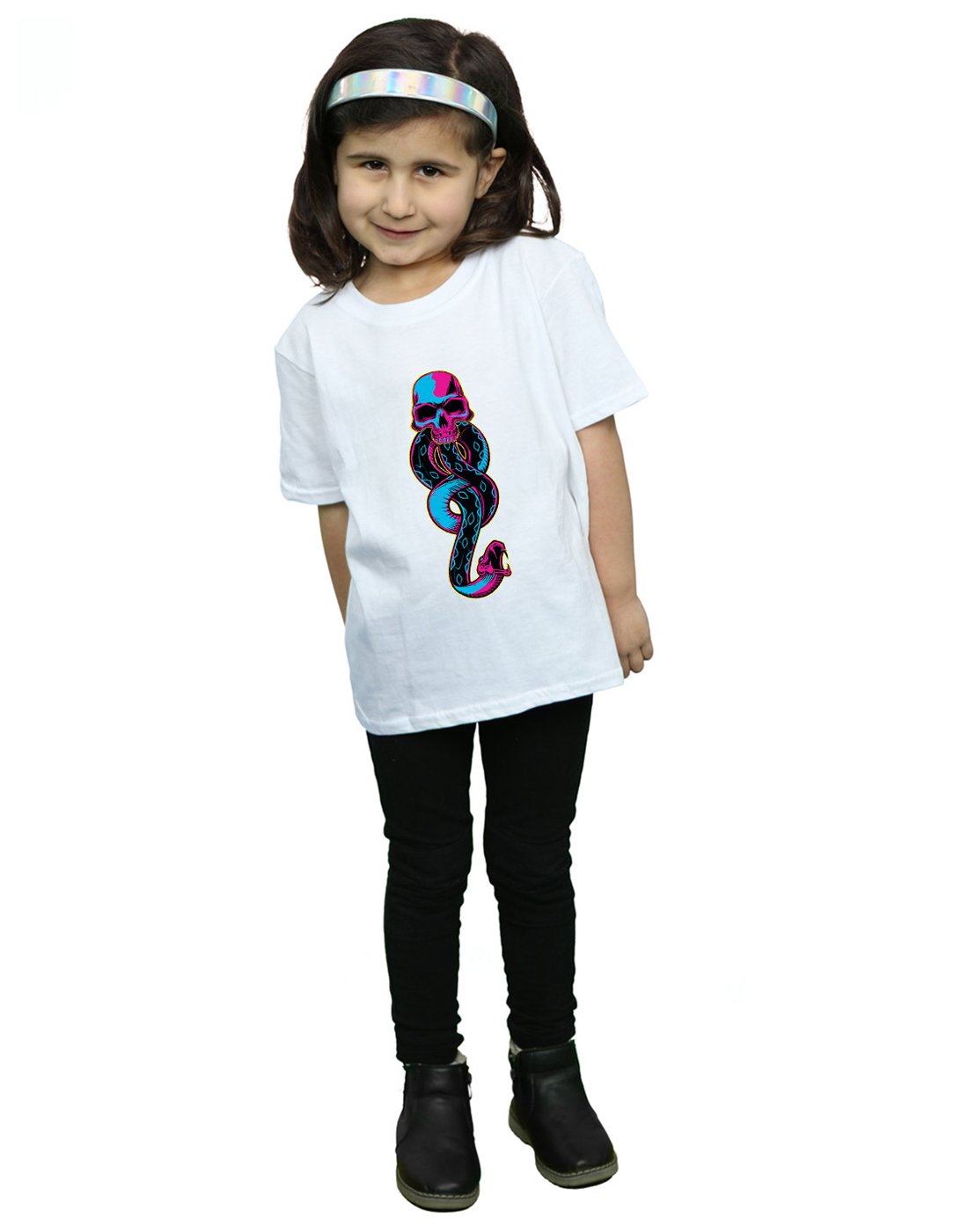 Absolute-Cult-Harry-Potter-Mdchen-Neon-Dark-Mark-T-Shirt