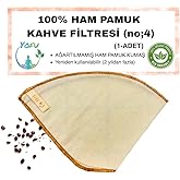 (1 adet) Yıkanabilir, Kumaş Kahve Filtresi (no:4) Ağartılmamış%100 Ham Pamuk, Organik, Ekolojik Filtre no:4