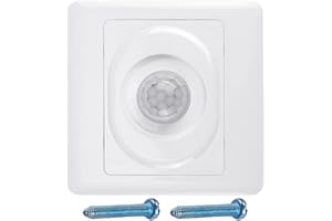 JUGCUT 1Pcs PIR Automatic Infrared Motion Sensor Indoor Lighting Switch, Smart Body Induction Detector Wall Mount LED Night Light Control for Ceiling Mount, High Sensitive Movement Detector Light Switch