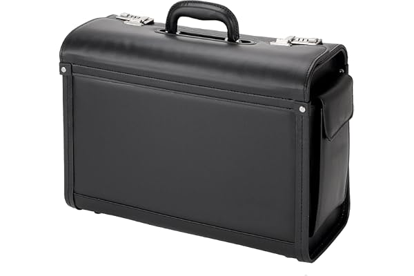 Alassio Genova pilotfodral flera sektioner 2 kombinationslås läder-look svart ref 45028