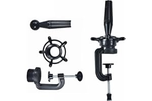 RUISIMEI Maniquí de peluca para entrenamiento de cabeza, soporte de escritorio, ajustable, práctica de entrenamiento de lona, soporte de abrazadera para exhibición de pelucas, color negro