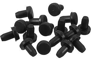 QUARKZMAN 32 Pezzi Tappo in Gomma Nero, 3,5mm Tappo Fori per 3-3,3mm/0,12-0,13" Foro, Copriforo Silicone Coperture per Provetta Laboratorio