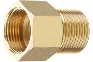 Stone Banks Brass High Pressure Washer Coupler, Metric M22 15mm Male to M22 14 / 15mm Female Thread Connector Internal Thread Hose Pipe Adapter