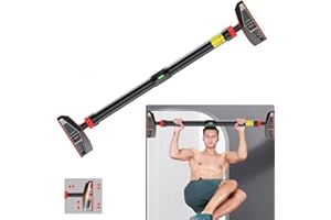 HAKENO Klimmzugstange für Türrahmen ohne Schrauben/Bohren, Pull Up Bar Tragkraft bis 200 Kg, Reckstange Türrahmen Ohne Schrauben 75-94 cm Ausziehbar, Neues 360° Drehbares Zahnradschloss