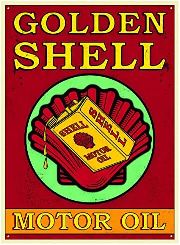 Red Hot Lemon 300 x 410 mm Tinplate/Metal Shell Motor Oil Wall Sign, Multi-Colour