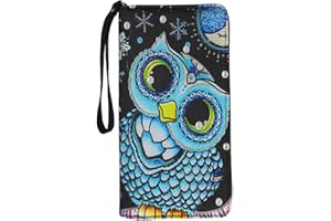 Jeiento Damen Leder Zip Around Wallet Clutch mit Handschlaufe Große Kapazität Lange Stil