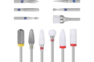 SPTHTHHPY 12 Pièces Embout Oonceuse Ongles Cuticule - Céramique et Tungstène - Forets à Ongles Professionnel pour Manucure Pédicure à Supprimer Gel Acrylique Cuticule Acrylique Carbure