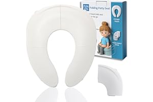 Funbliss Faltbarer Reise-Töpfchensitz für Kleinkinder, Töpfchentraining-Essentials für Jungen und Mädchen, tragbarer WC-Trainingssitz mit rutschfesten Saugnäpfen, Reisetasche,Weiß