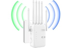GENERICO Ripetitore WiFi Potente per Casa,Amplificatore Wifi,6 Antenna,2 Porte LAN,Estensore Wi-Fi per Casa e Ufficio,amplificatore segnale wifi,WiFi Extender,Coverage up to 300 m²,Plug and Play