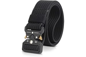 LumiSyne Cinturón Táctico 1.5" Ajustable Hombres Cinturón Resistente Cinturón Nylon Hebilla de Metal de Liberación Rápida Cinturón Táctica Molle para Molle Caza Deporte