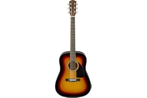 Fender CD-60 Dreadnought V3 DS Guitarra Acústica, Diapasón de Nogal, Tono Marrón, Incluye cursos virtuales gratuitos en Fender Play