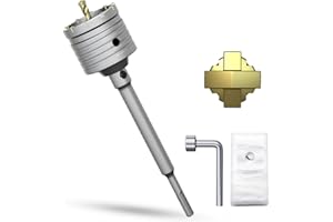 METOTY 70 mm Drill Bit Hollow Hole Saw Can Drill Bit with SDS Plus Adapter 220 mm Drill Bit Socket for Masonry, Brick, Concrete, Cement, Stone Concrete Hole Saw