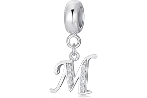 XWN Perles lettres A à Z pour bracelet, argent 925, compatible Pandora et bracelets/colliers européens, pour femmes/filles X237.