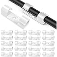 20 Piece Self-Adhesive Cable Clips, Cable Management, Electric Wire Organiser, Plastic Cable Organiser Clip for Securing Cables, White
