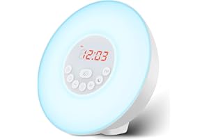Forynd Sunrise Alarm Clock Wake Up Light - Upgraded Version with Sunrise/Sunset Simulation, Dual Alarms, Snooze Function, 6 Colors Atmosphere Lamp, 6 Natural Sounds and FM Radio