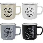 com-four&reg; 4 x Coffee Mug, Ceramic Coffee Mug, Mug with Handle | office - garden - camp [selection varies]