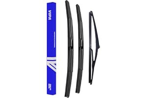 Vipa Car Parts Premium Wiper Blade Set | fits: NISSAN QASHQAI SUV (Nov 2013 to Jun 2021) | All-Weather Performance | Durable, Streak-Free Windshield Wipers | Easy Installation