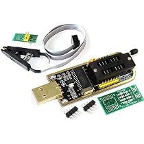 Azwamkue CH341A Programmateur USB EEPROM Flash BIOS 24 25 Series + SOIC8 SOP8 Test Clip