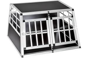 MaxxPet Trasportino Cani Auto - Box per cani per auto - Pieghevole - Gabbia per Cani con 2 Porte - Cane Kennel - Trasportino Per Cani e Gatti - Trasportino per Cani In Alluminio Pro - 89x69x50 cm