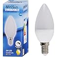 MiniSun Thermal Plastic 5w High Power Dimmable LED SES E14 40w Replacement Frosted Opal Candle Bulb - 3000K Warm White
