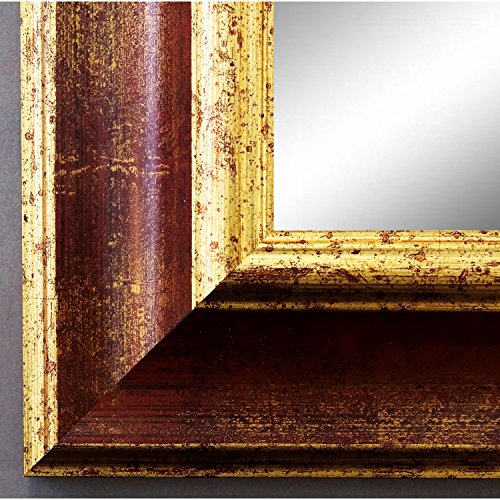 Spiegel Wandspiegel Badspiegel - Acta Rot Gold 6,7 - handgefertigt - 200 Größen zur Auswahl - Antik, Barock - 90 x 140 cm AM