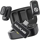 Hollyland LARK A1 Wireless Mini Microphone for iPhone 15/16 and Android, 48 kHz/24 bit, 3 Level Smart Noise Canceler
