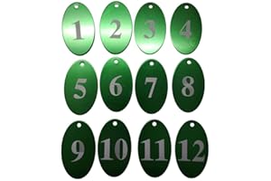 Sourcemall - Etiquetas numeradas de aleación de aluminio con llavero (verde, 1-25)