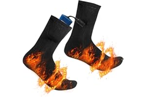 CHUANKEFANXING Heated Socks for Men Women, Rechargeable 5V 4000mAH Battery Operated Electric Heating Socks, Winter Washable Thermal Socks Foot Warmer for Outdoor Skiing, Winter Camping, Hiking