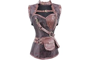 PANOZON Femme Jupe Steampunk de Fête Déguisement pour Busitier