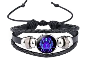 Caimeytie Bracelet Réglable Pendante Constellation Bracelet tressé Horoscope Bijoux