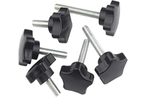 ANSIEDIO M8 Śruby Skrzydełkowe z Pokrętłem Gwiazdowym, Pięcioramienne śruby Radełkowane z łbem Radełkowanym Pokrętła Zaciskowe Śruba Zaciskowa, M8×30mm,5 pcs