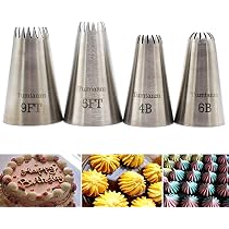 Giantree 4-teiliges Spritztüllen-Set Aus Edelstahl – Extra Groß Für Kuchen, Cupcakes & Brandteig