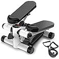 Mini Stepper Trainer Adjustable Height Stepper Exercise Machine with Resistance Bands and LCD Monitor Air Climber Stepping Fitness Machine