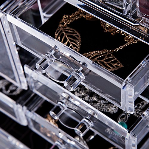 HBF XXL Make Up Organizer Kosmetik Aufbewahrung Organizer – 5 Ebenen 7 Schubladen aus transparentem Acryl von besonderer Qualität - 4