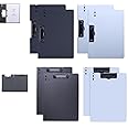 UltiUnison File Clipboard Folders Organizers Set of 8 A4 Clipboard Folder A4 Foldable Clipboards A4 Binder File Folder for Office School (Black+Blue-8 Piece)