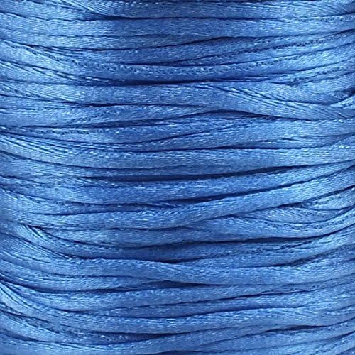 Rattail Satin Cord Thread 1.5mm For Kumihimo Macrame Shamballa - Blue - 5m