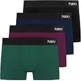 FALARY Boxer Shorts for Men, Men's Underwear, Organic Cotton, Retro Shorts for Men, Underwear, Boxer, Pack of 4