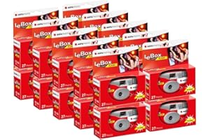 AGFAPHOTO AGFA Photo 601020 LeBox Flash, Einwegkamera, 27 Fotos, optisches Objektiv 31 mm, Grau und Rot, 20er