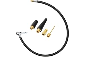 Yoicn Lth 60CM Tyre Pump Hose, Inflator Connector Push on Portable Car Air Tire Chuck Inflator Pump Extension Hose Adapter Pipe with Valve Adaptors for Bicycle Motorcycle Car (60cm/23.6inch)