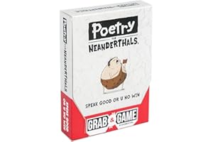 Exploding Kittens - Poetry For Neanderthals Grab & Game - Laugh-Out-Loud Card Games for Families & Party Games Ages 7+ - 60 Cards, 200+ Words, Single-Syllable Guessing Fun for Parties & Groups