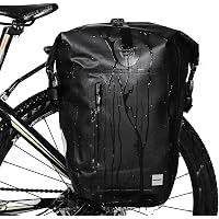 Sac De Transport Vélo étanche Wildken - 10-25L, Housse Pluie Incluse, Bandes Réfléchissantes, Pour VTT Voyage