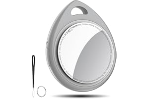 QCOQ Air Tracker Tag, Bluetooth Item Finder Work with Apple Find My (iOS Only), Smart Tag for Luggage/Key/Suitcases/Backpack, Replaceable Battery, Gray / 1 Pcs