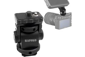 HAFOKO R015 Support de Moniteur de Montage de Chaussure Froide pour Caméra à Angle Réglable à Rotule avec vis 1/4 ", Applicable pour la Tête de Trépied Localisation pour Le Tournage Vidéo Vlogging