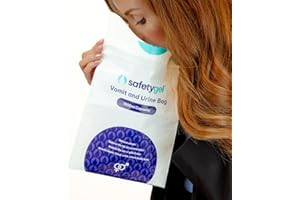 DATESAND GROUP SafetyGel Vomit and Urine Absorbing Bag, 1000ml Capacity, Fast-Acting Gel, Adhesive Strip, Grip Seal (10)